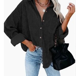 New, Perfectly Oversized Blumin Ribbed Top, Several Sizes/ Black